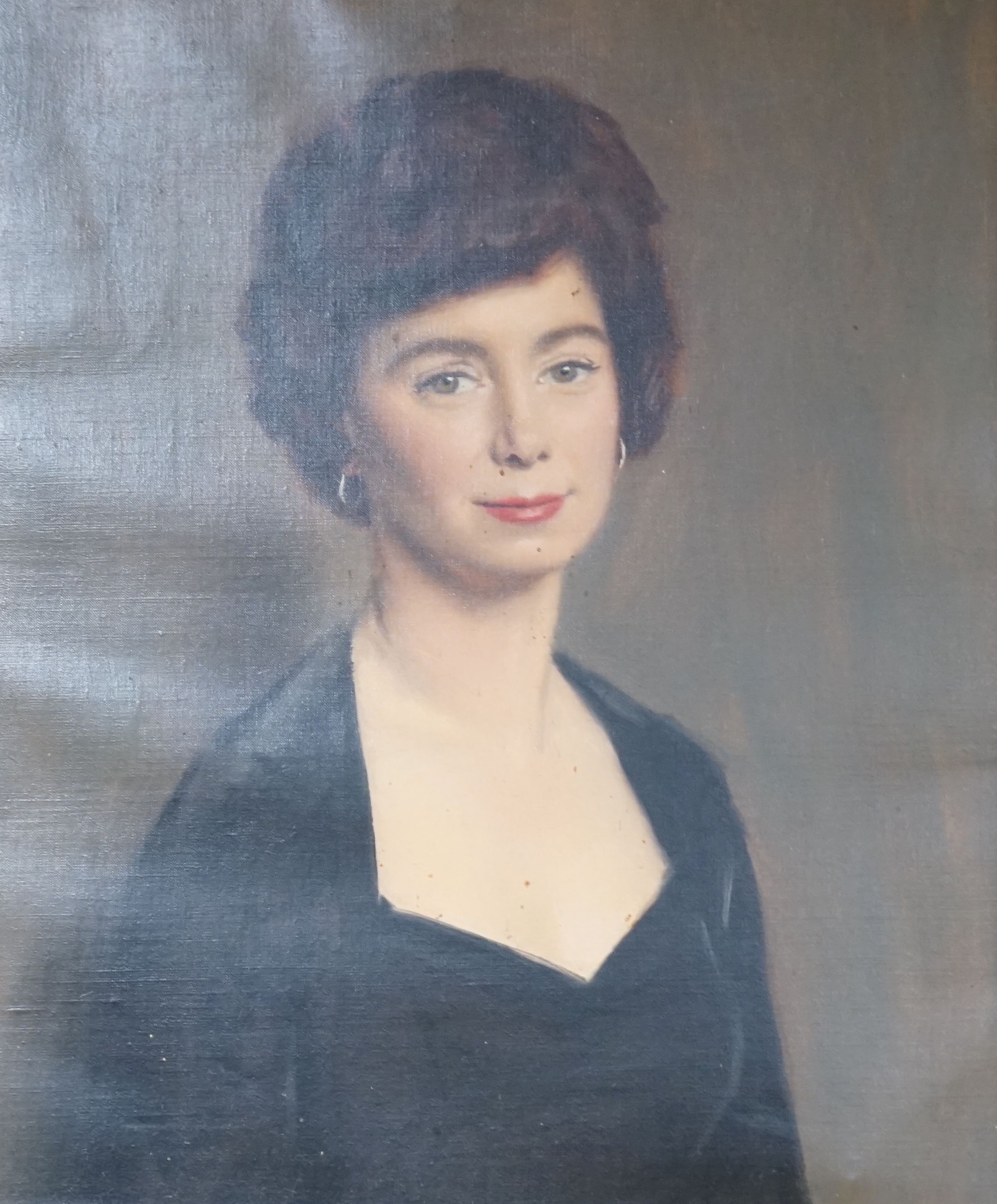 English School c.1960, oil on canvas, Portrait of Coral Pearl Newman, 60 x 50cm